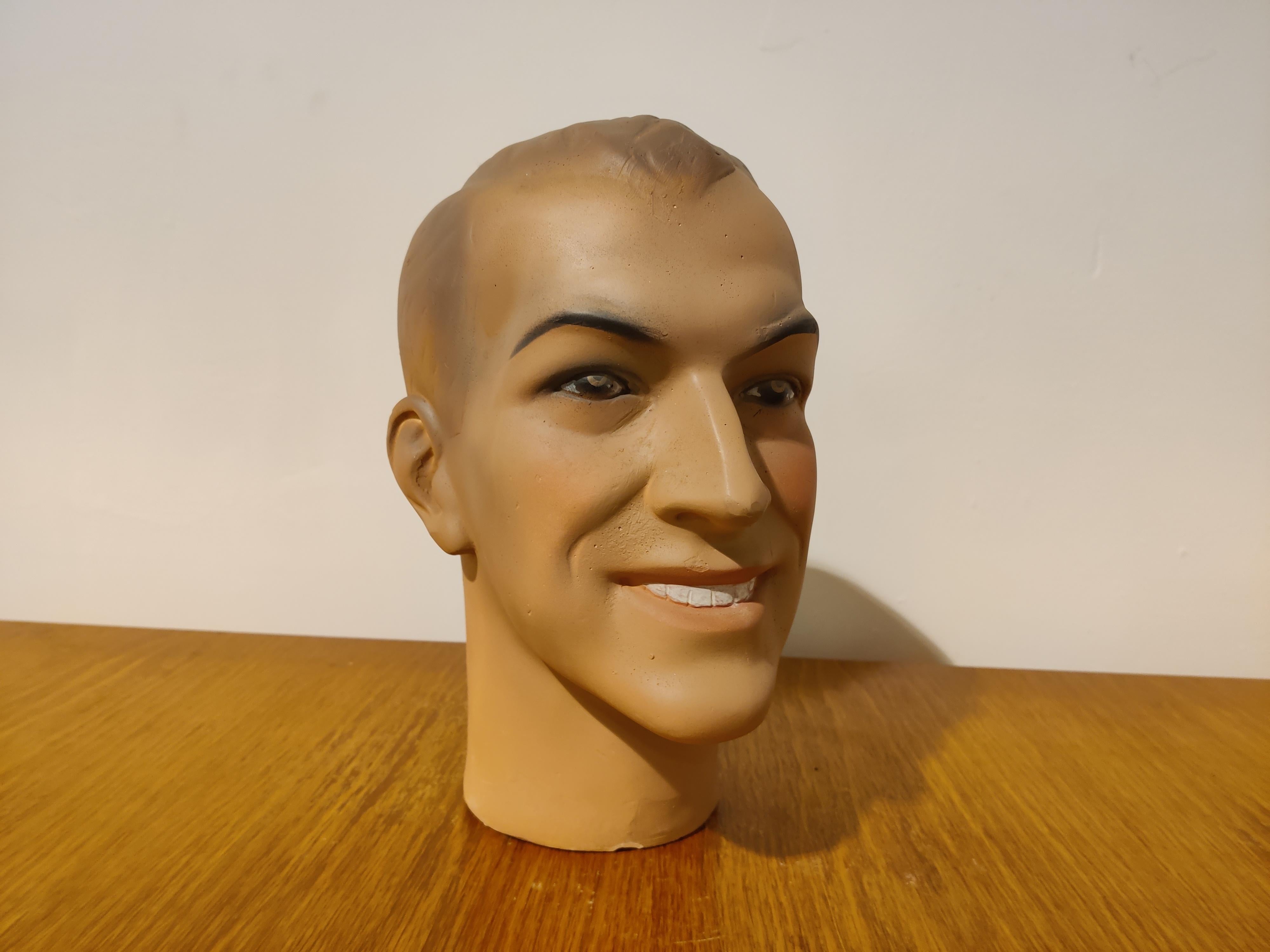 Art Deco Vintage French Plaster Mannequin Head