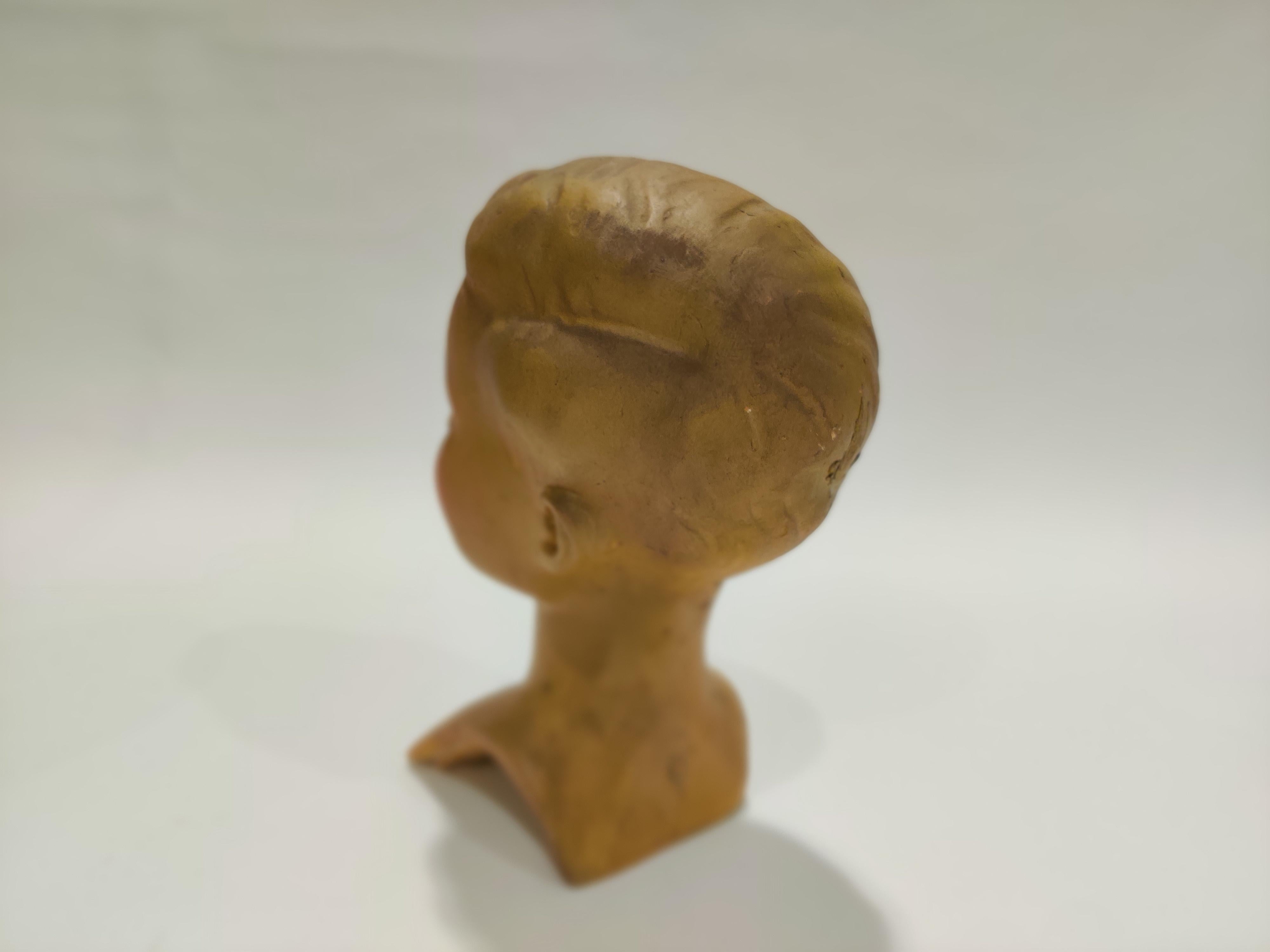Art déco Tête de mannequin française vintage en plâtre