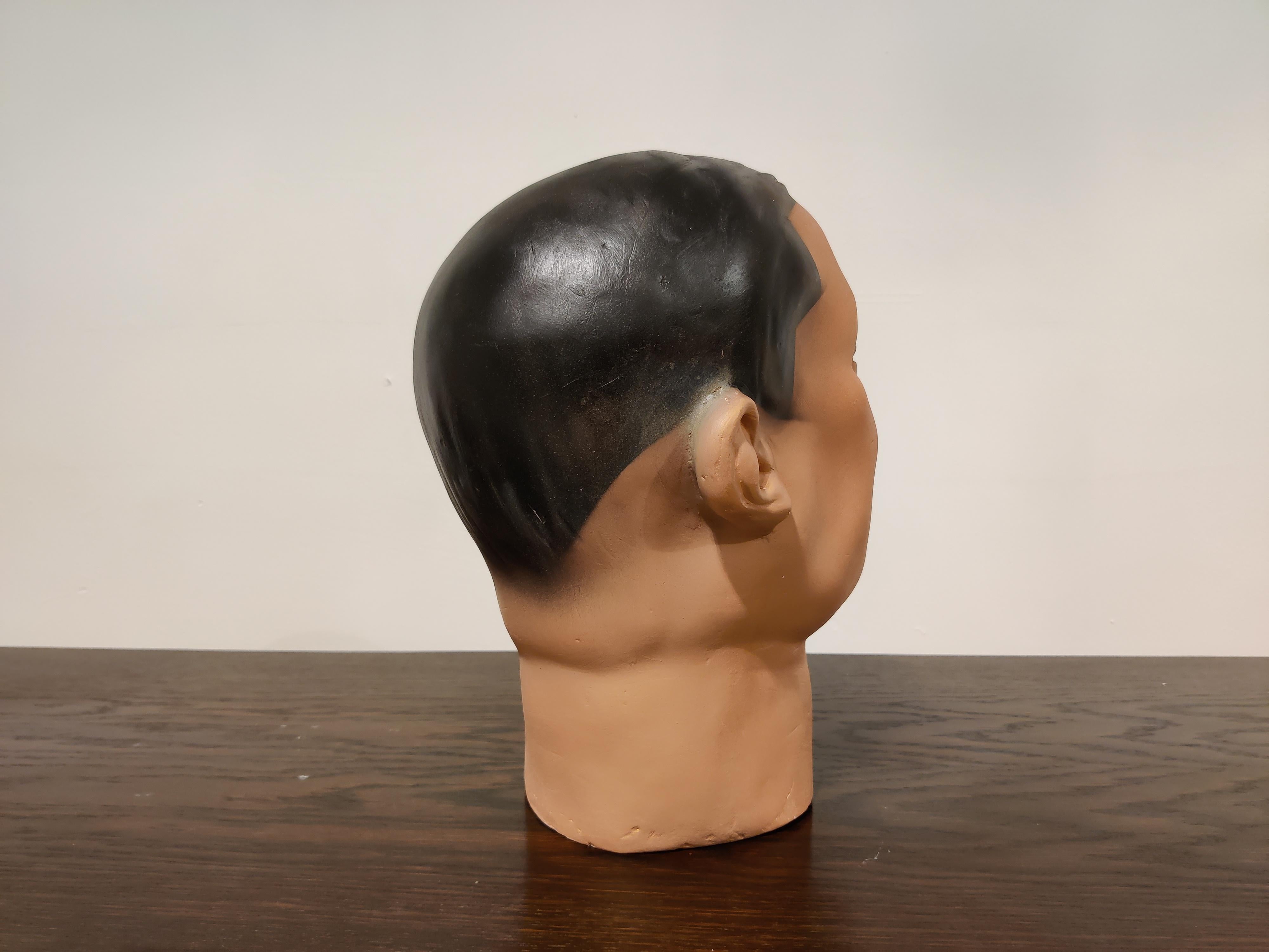 Vintage French Plaster Mannequin Head In Good Condition In HEVERLEE, BE