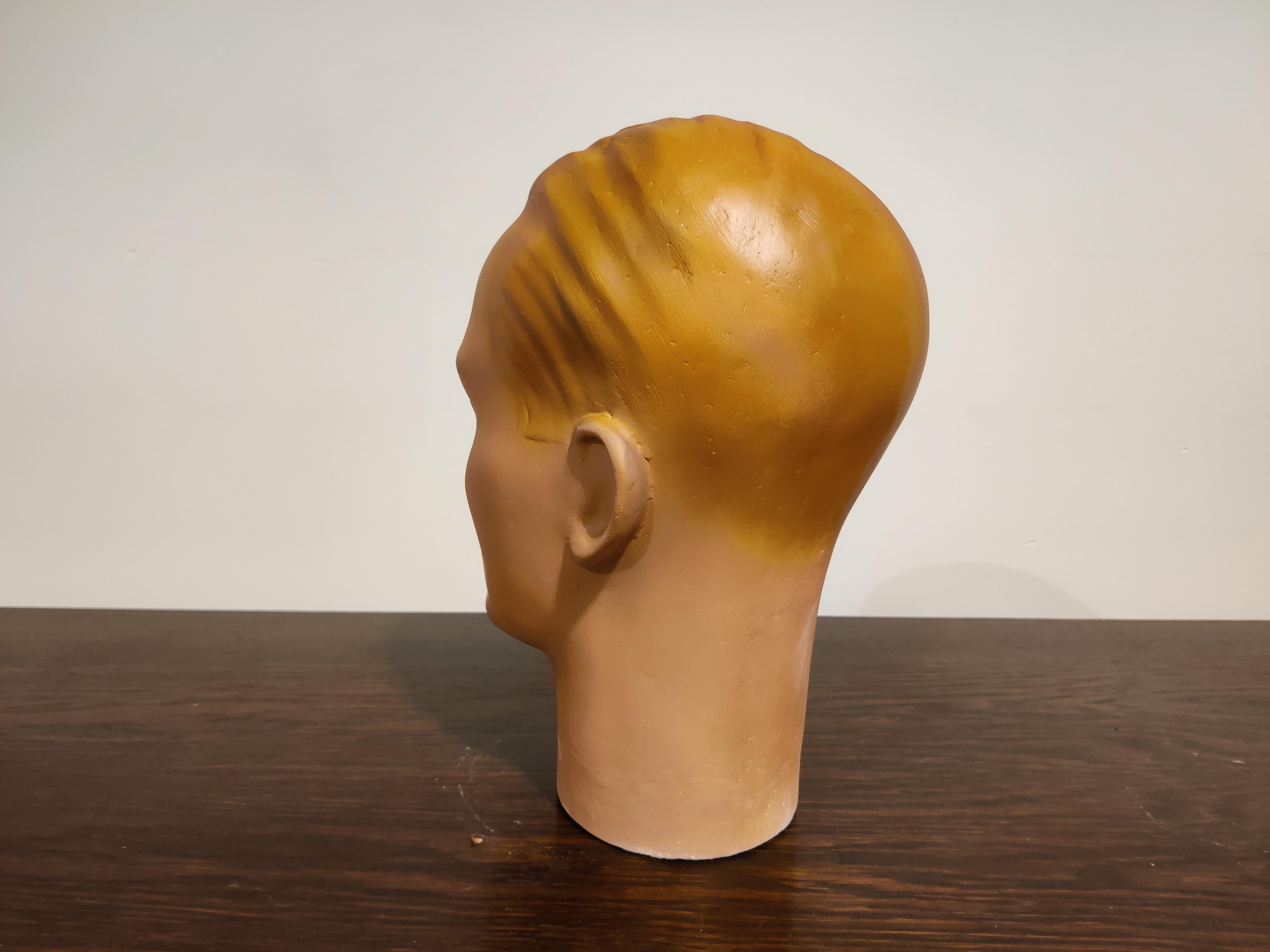 Vintage French Plaster Mannequin Head In Good Condition In HEVERLEE, BE