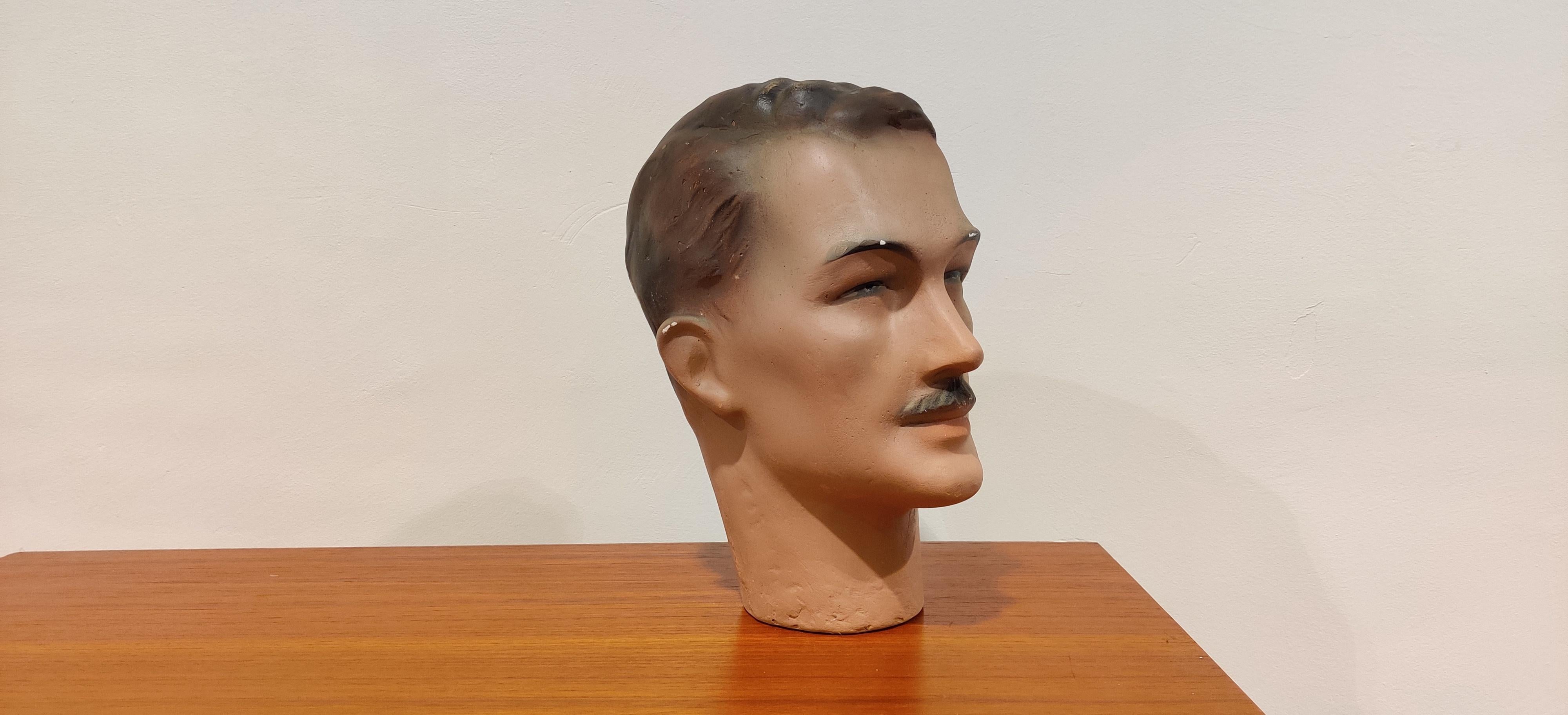 Mid-20th Century Vintage French Plaster Mannequin Head