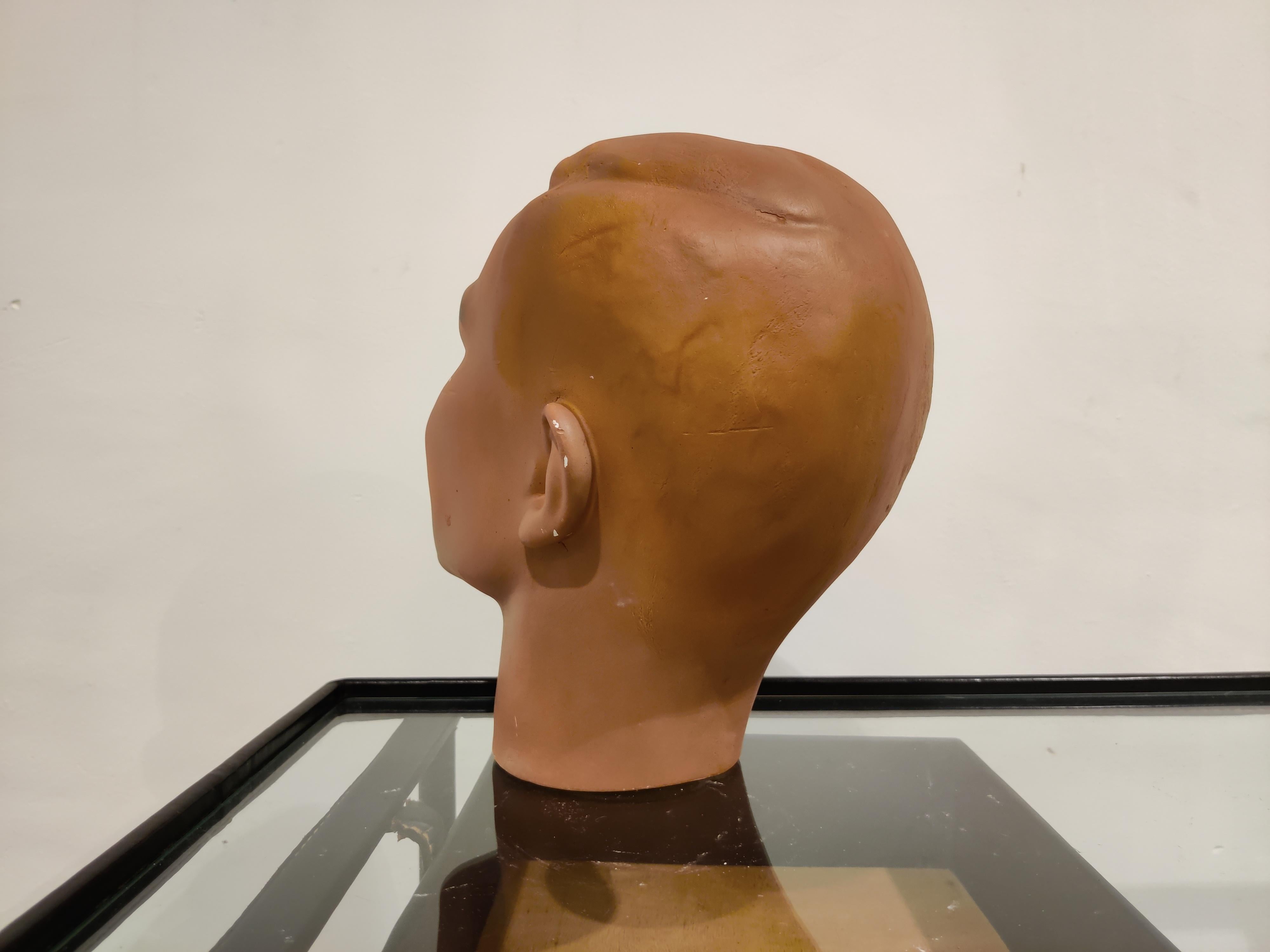 Mid-20th Century Vintage French Plaster Mannequin Head