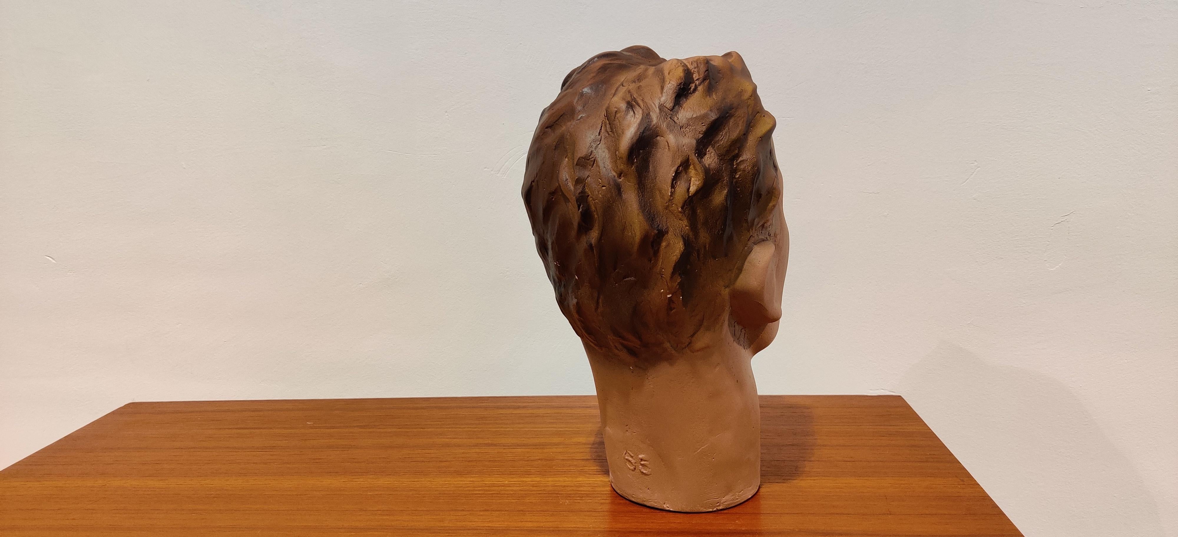 Vintage French Plaster Mannequin Head In Good Condition In HEVERLEE, BE