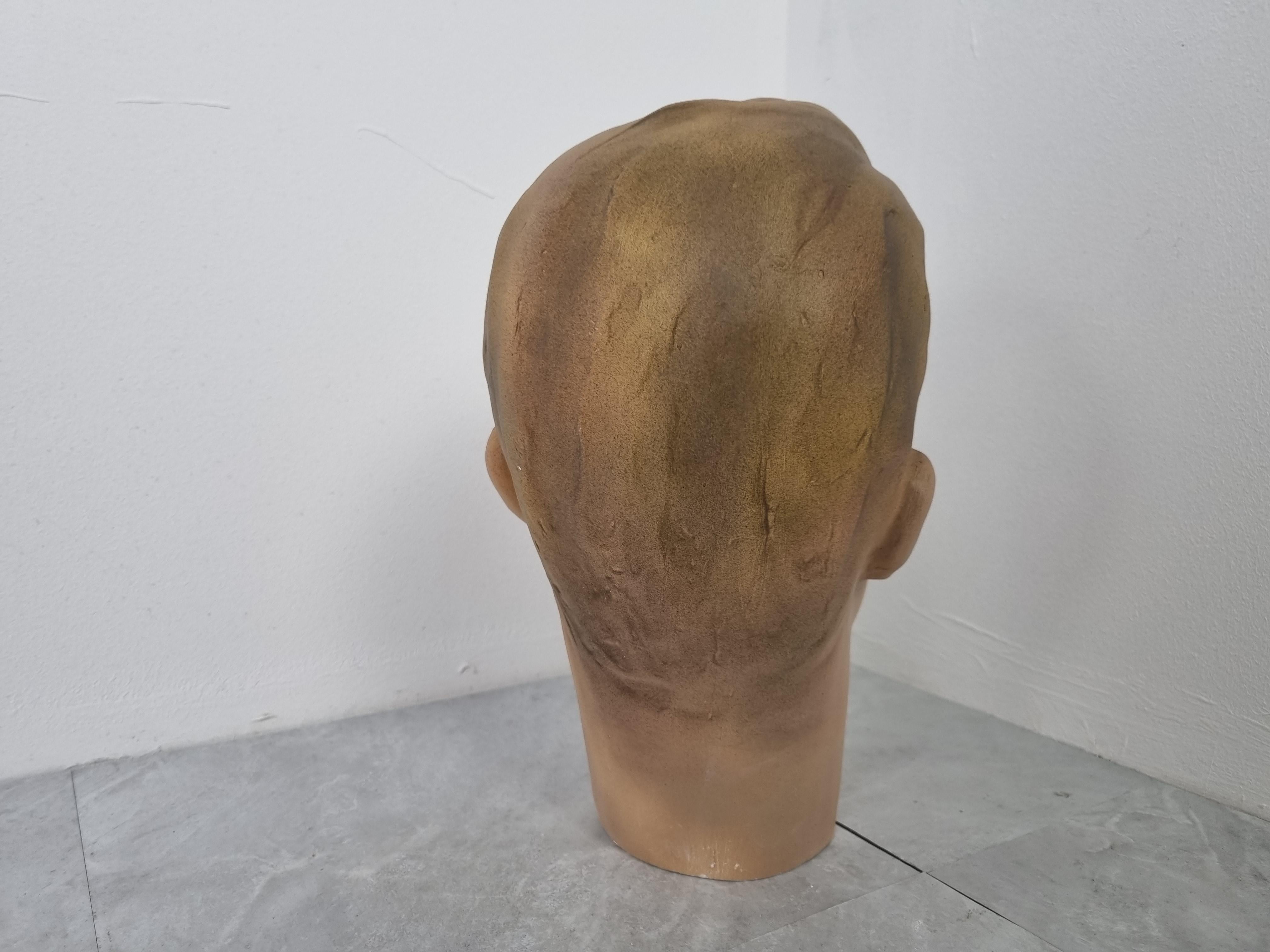 Mid-20th Century Vintage French Plaster Mannequin Head