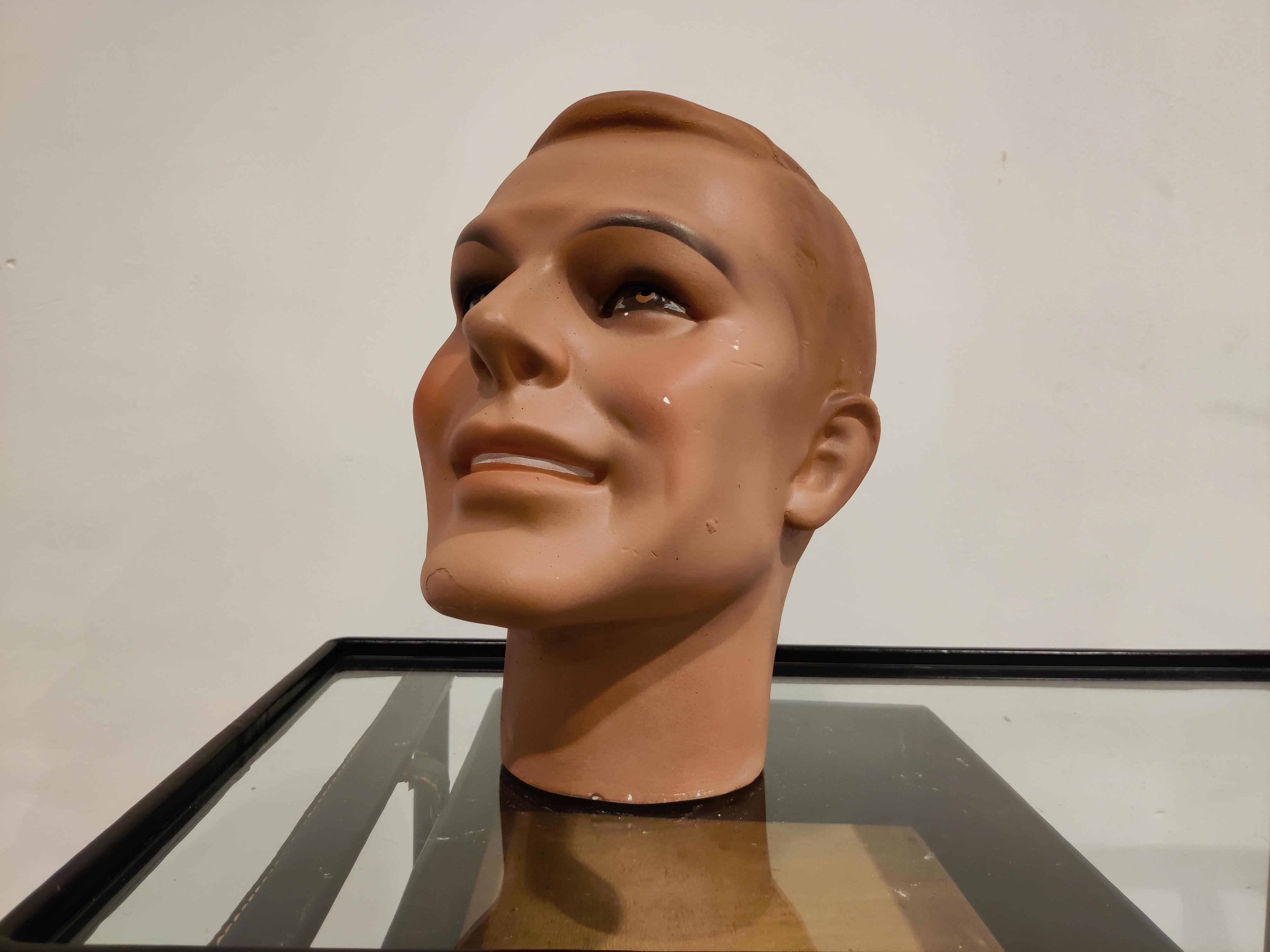 Vintage French Plaster Mannequin Head 1