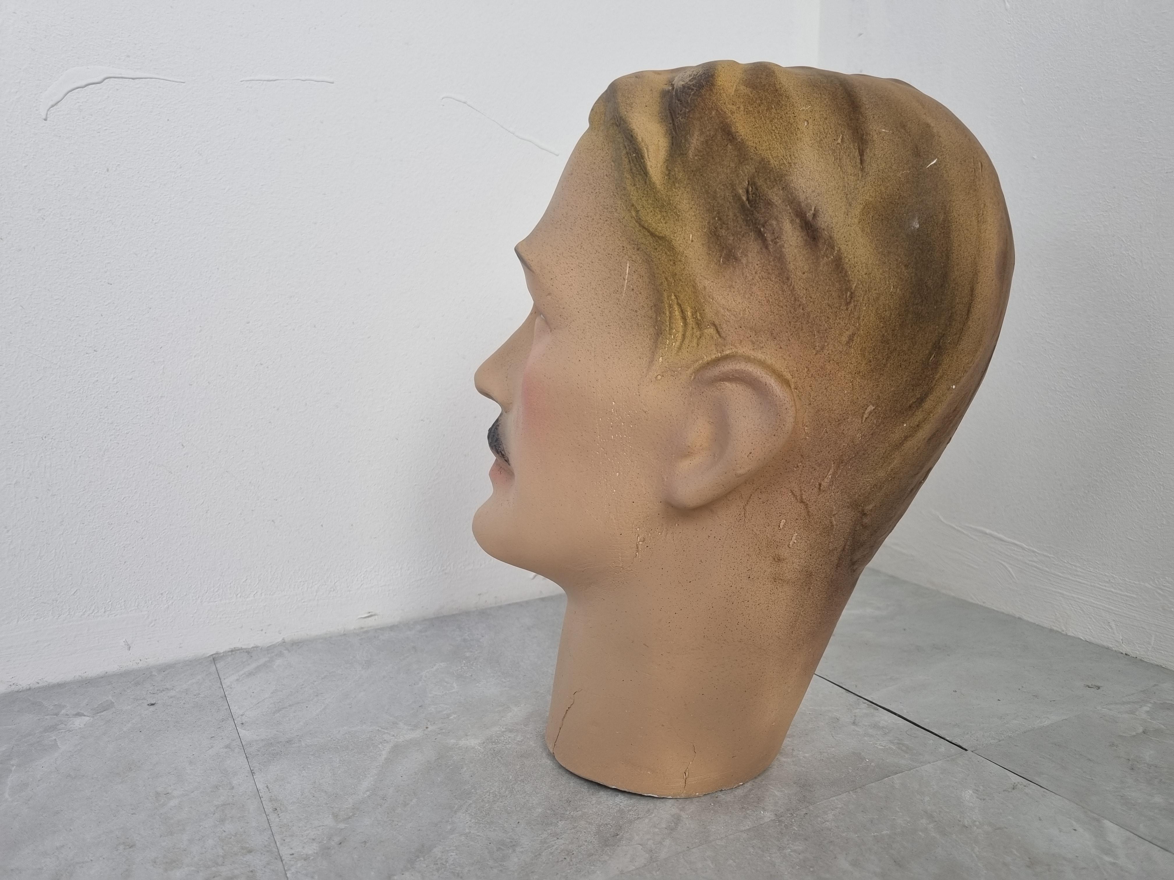 Vintage French Plaster Mannequin Head 1