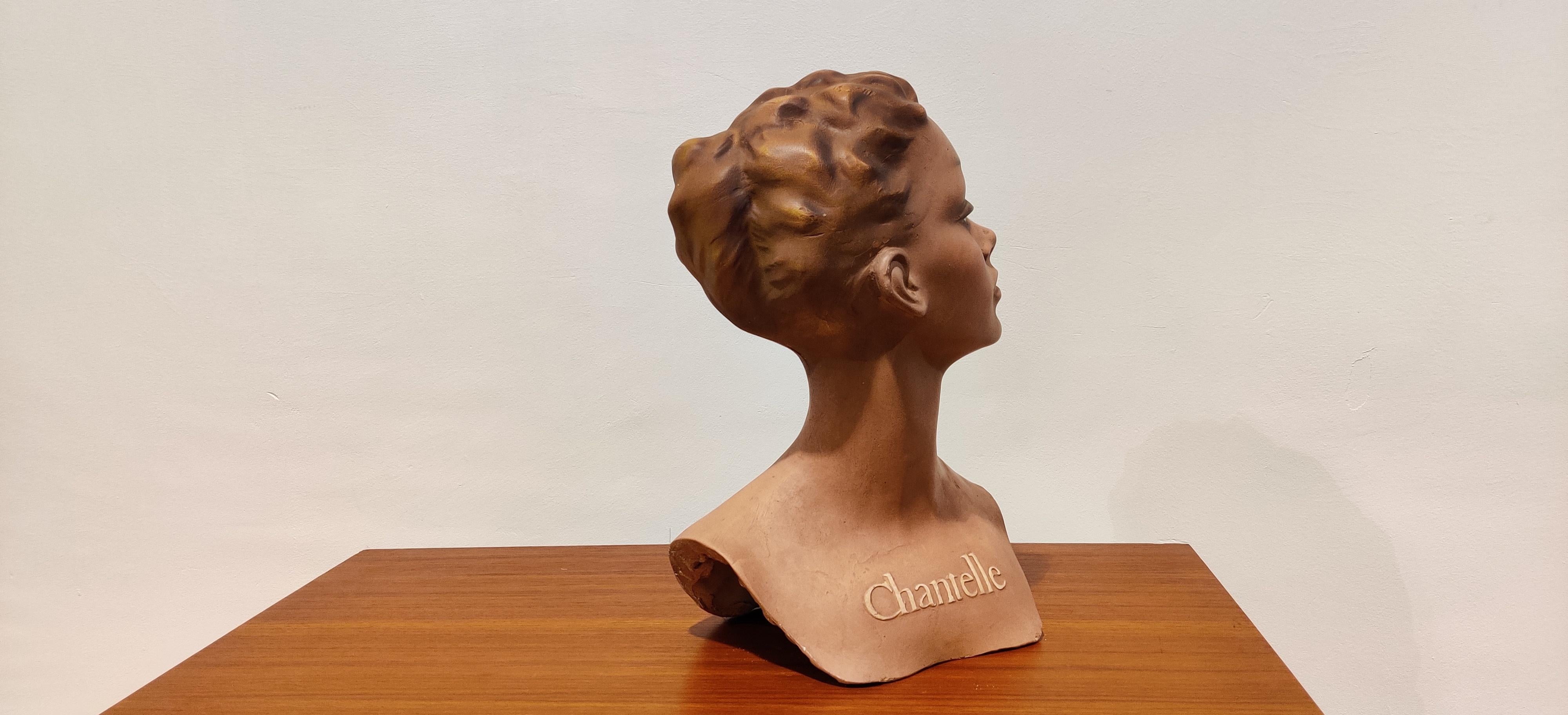 Vintage French Plaster Mannequin Head 2