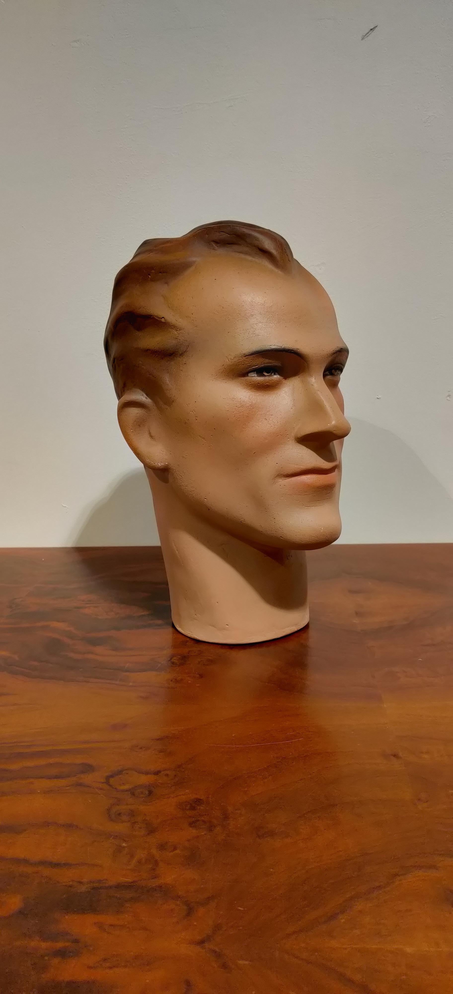 Vintage French Plaster Mannequin Head 2