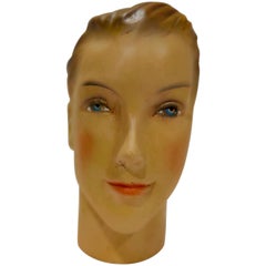 Used French Plaster Mannequin Head