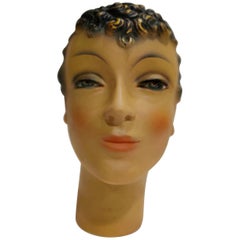 Vintage French Plaster Mannequin Head