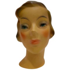 Retro French Plaster Mannequin Head