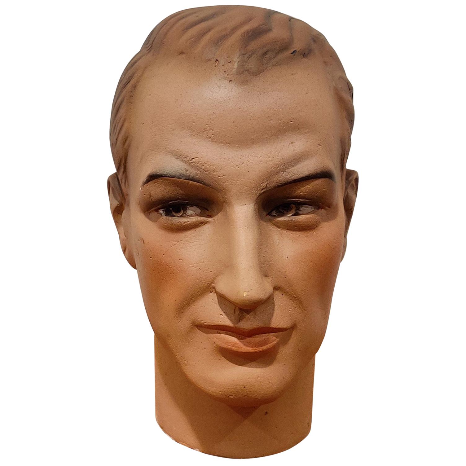 Vintage French Plaster Mannequin Head