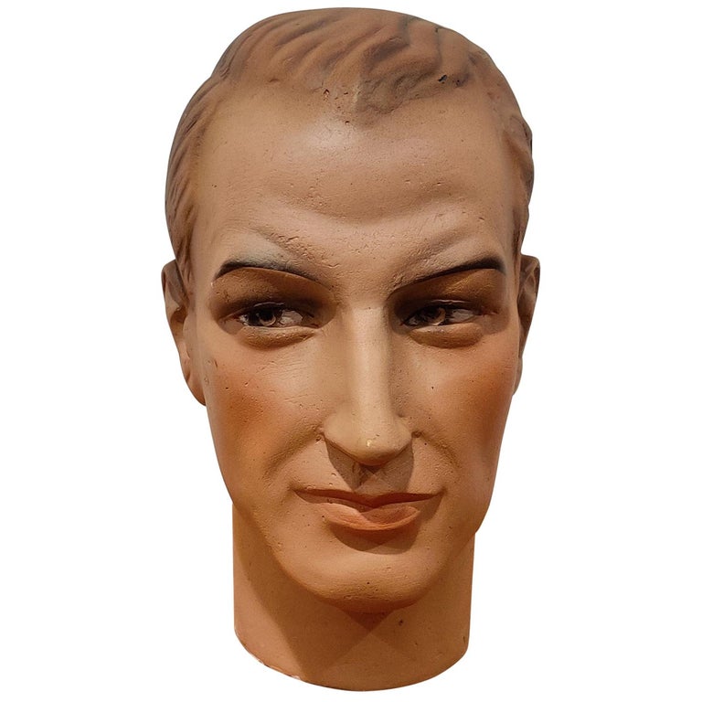 Vintage French Plaster Mannequin Head at 1stDibs  vintage mannequin head,  vintage male mannequin head, antique mannequin head