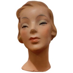 Vintage French Plaster Mannequin Head