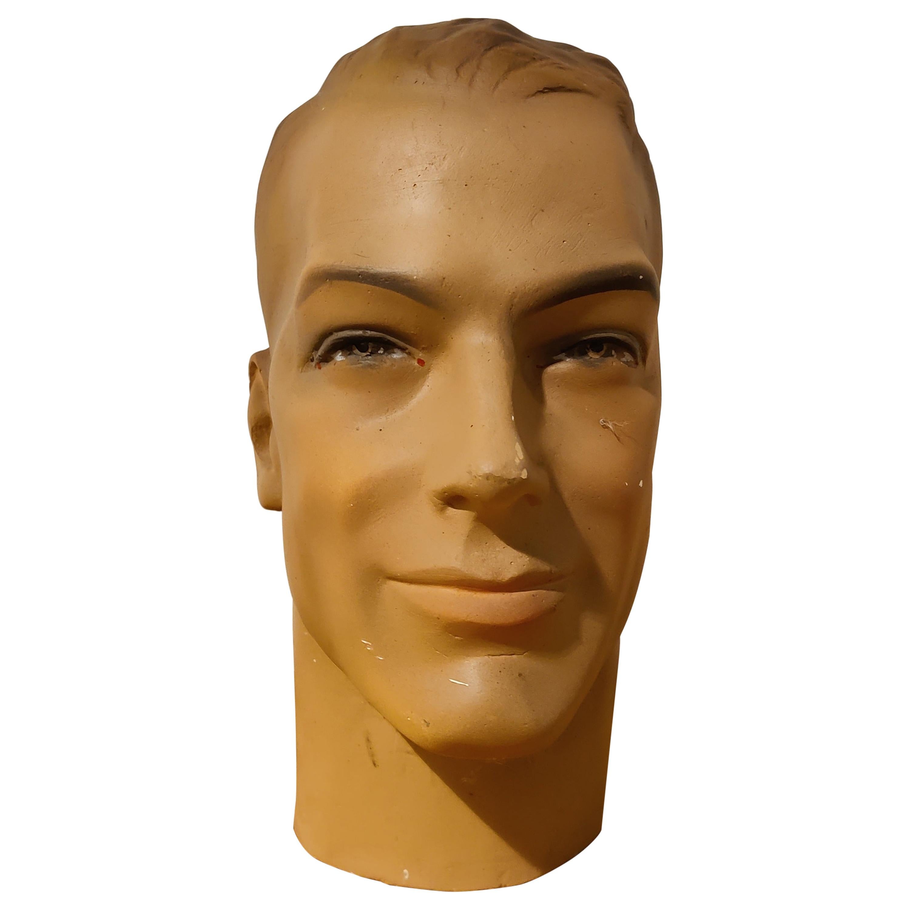 Vintage French Plaster Mannequin Head