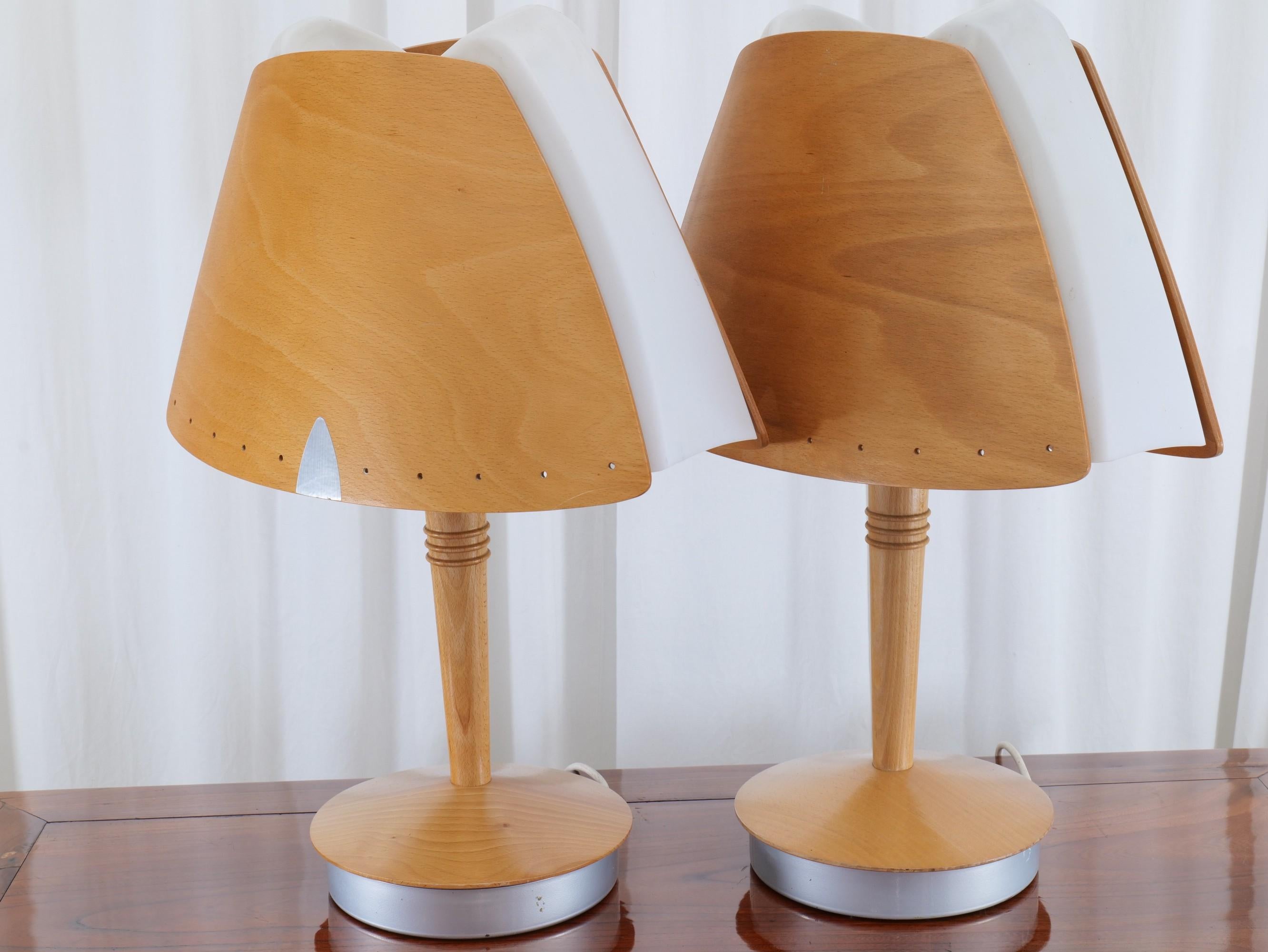 French vintage french plywood lamps by Soren Eriksen for Lucid 1980s For Sale