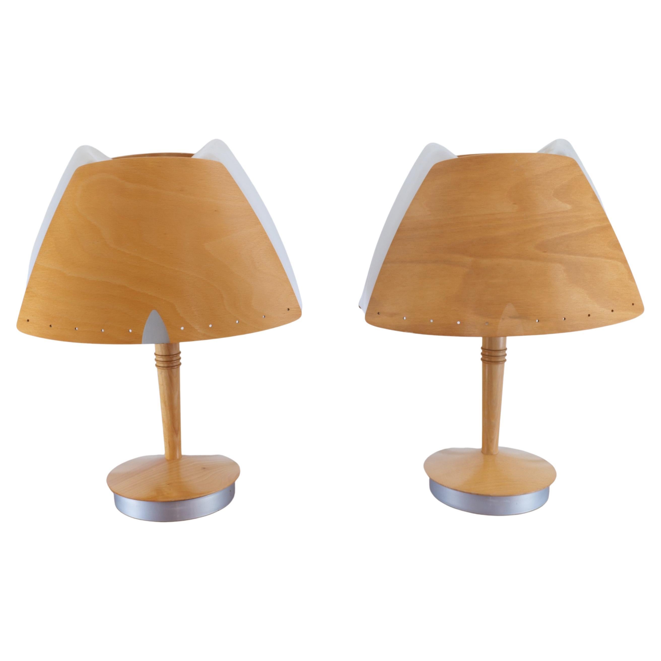 vintage french plywood lamps by Soren Eriksen for Lucid 1980s