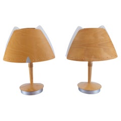 vintage french plywood lamps by Soren Eriksen for Lucid 1980s