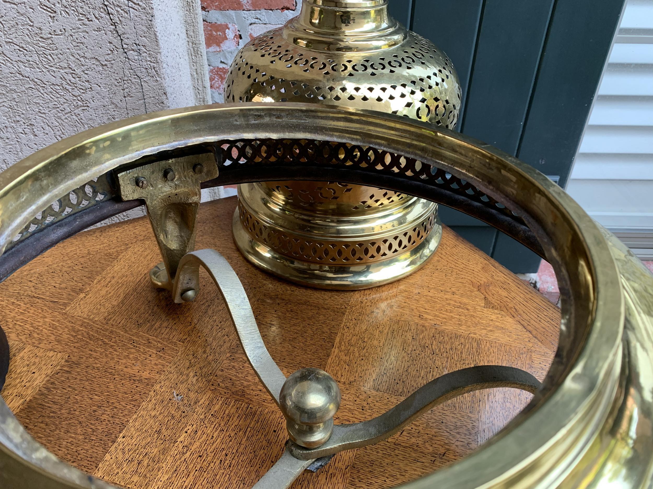 Vintage French Polished Brass Bell Brazier Heater Fire Pit Incense For Sale 5