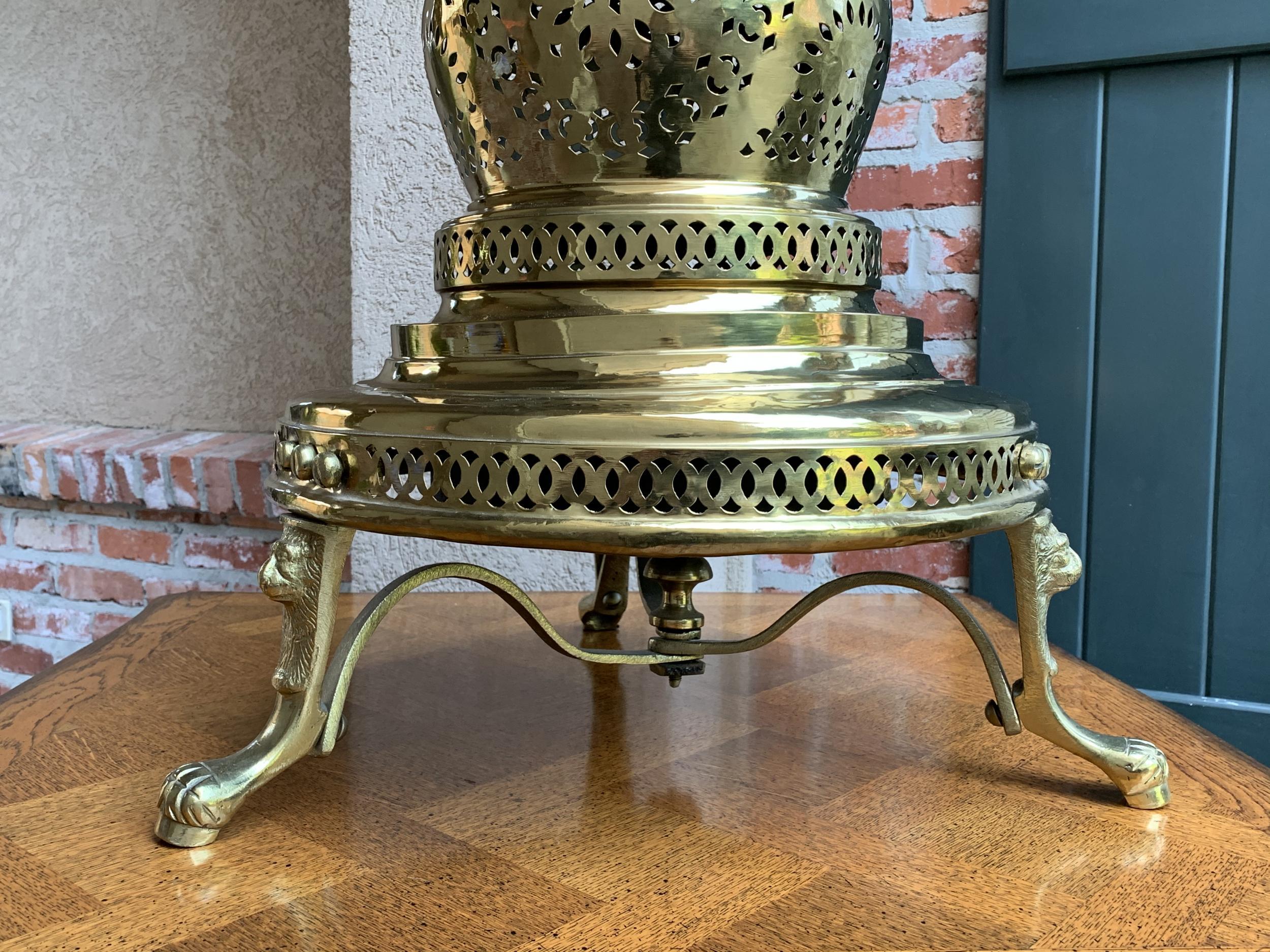 Vintage French Polished Brass Bell Brazier Heater Fire Pit Incense For Sale 1