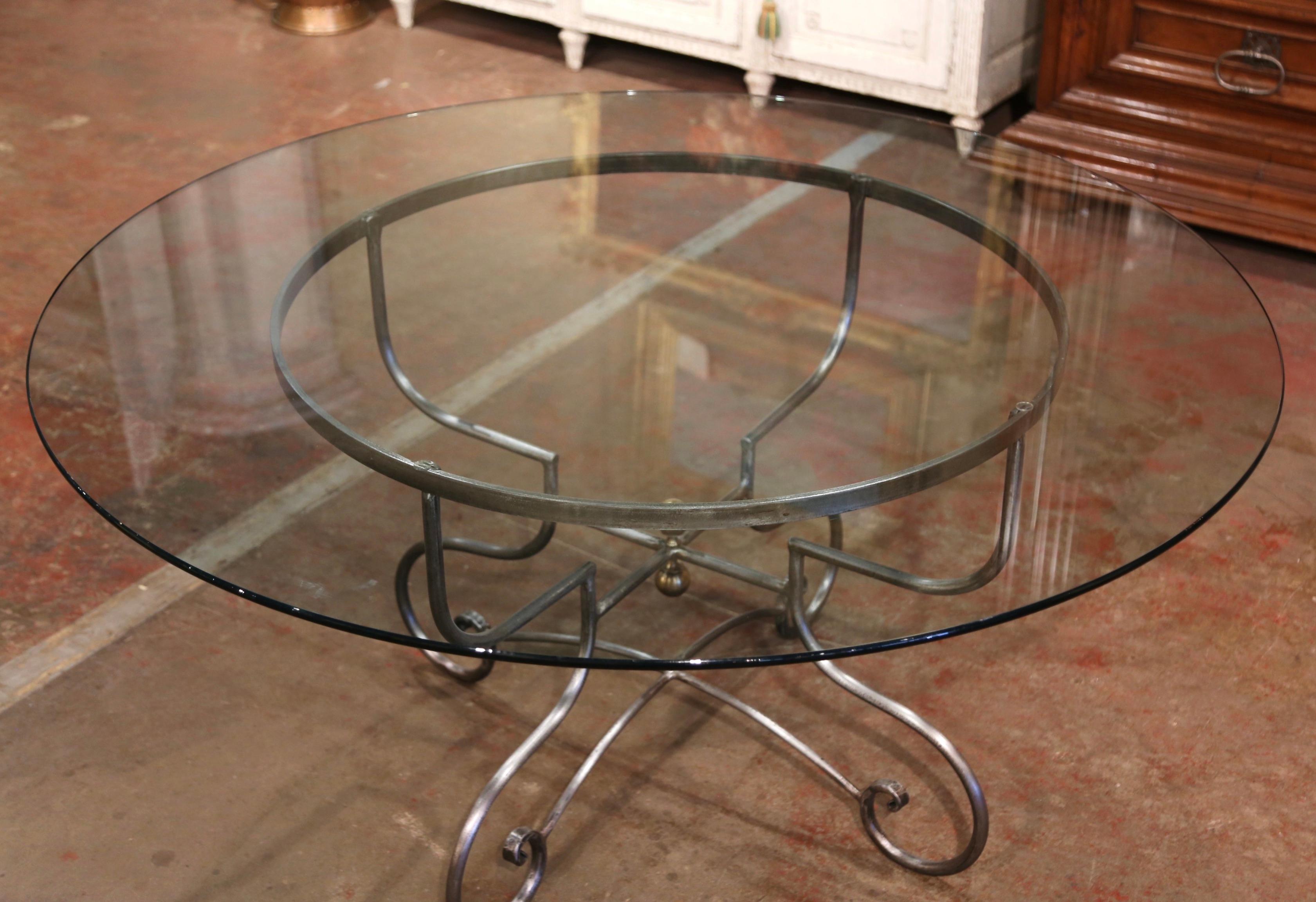 wrought iron round dining table