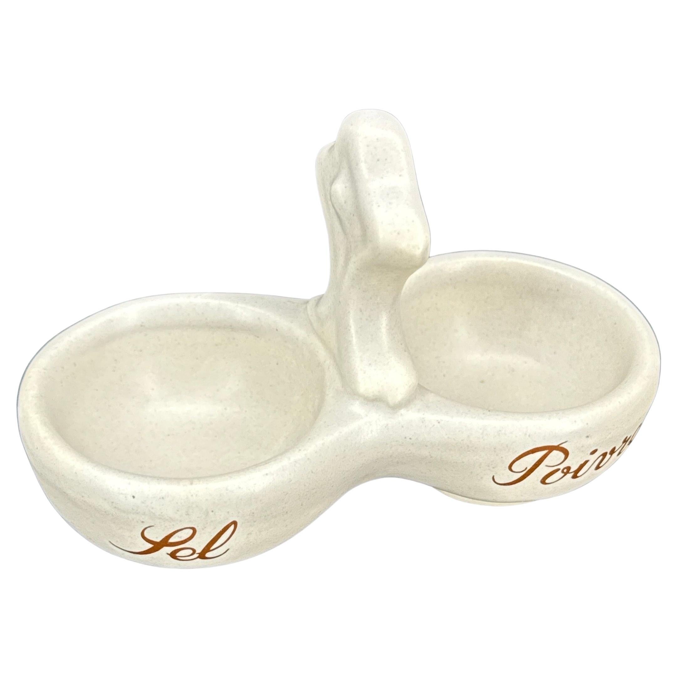 Porcellana francese d'epoca, doppio sale e pepe Sel Poivre in vendita 8