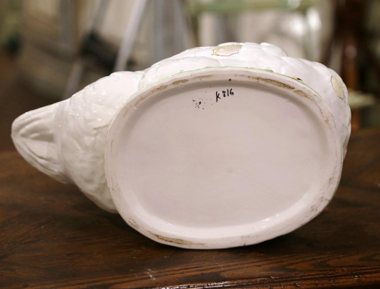 Vintage French Porcelain Duck Center Piece Soup Tureen with Lid and