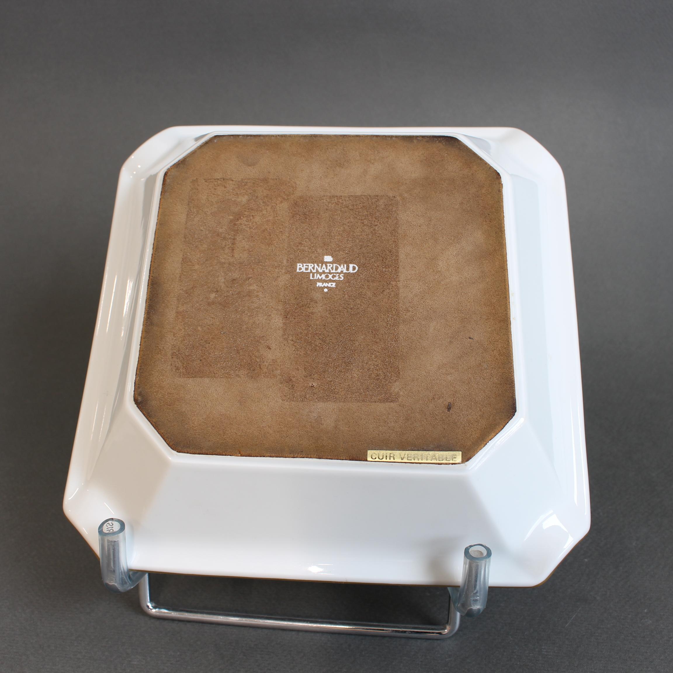 Vintage French Porcelain-Gilt Ashtray by Bernardaud Limoges France For Sale 9