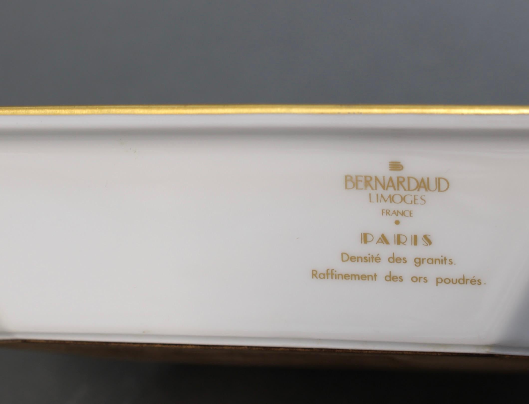 Vintage French Porcelain-Gilt Ashtray by Bernardaud Limoges France For Sale 11