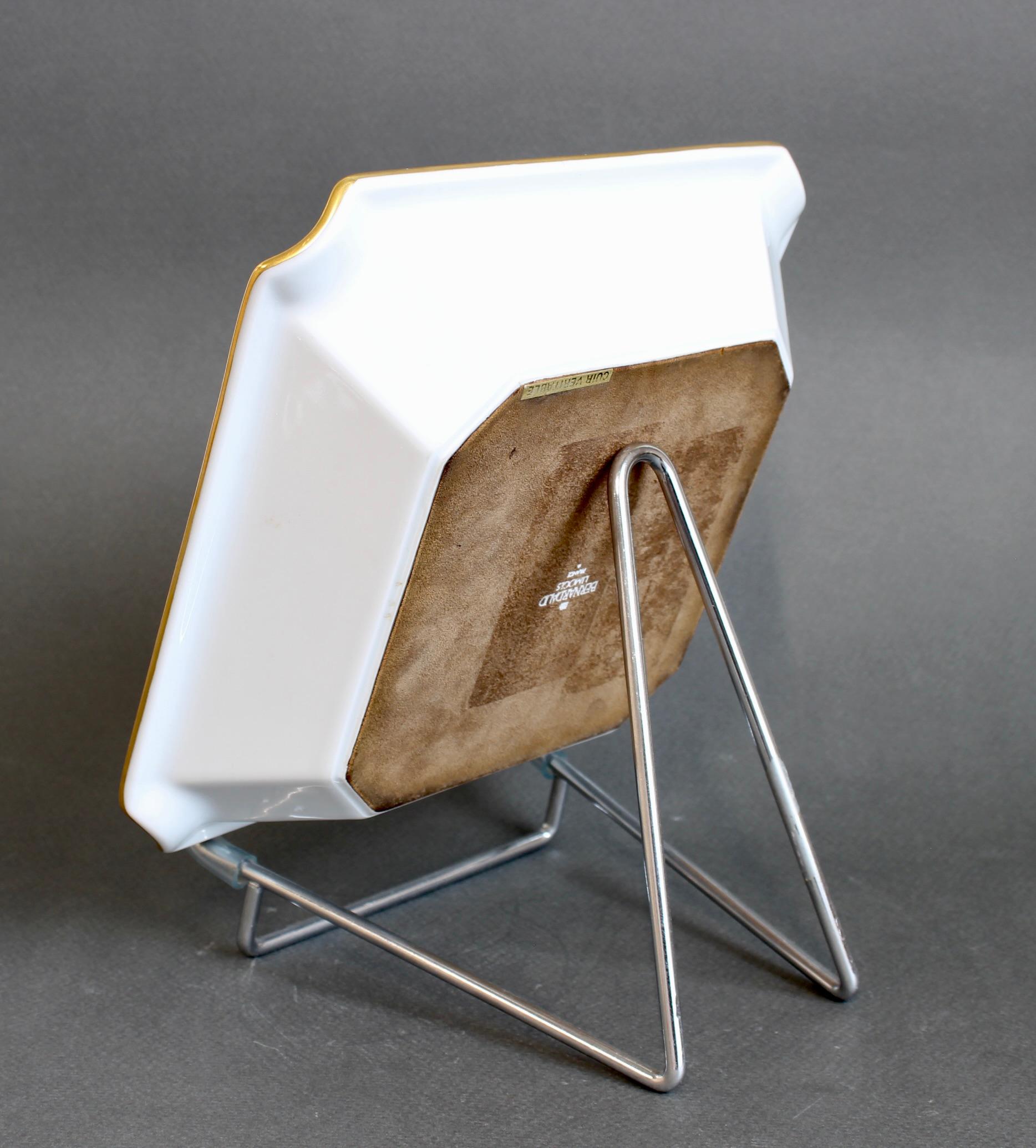 Vintage French Porcelain-Gilt Ashtray by Bernardaud Limoges France For Sale 1