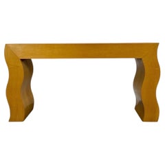 Mesa Consola Post Moderna Francesa Vintage - Años 80 - Mesa de entrada de arce