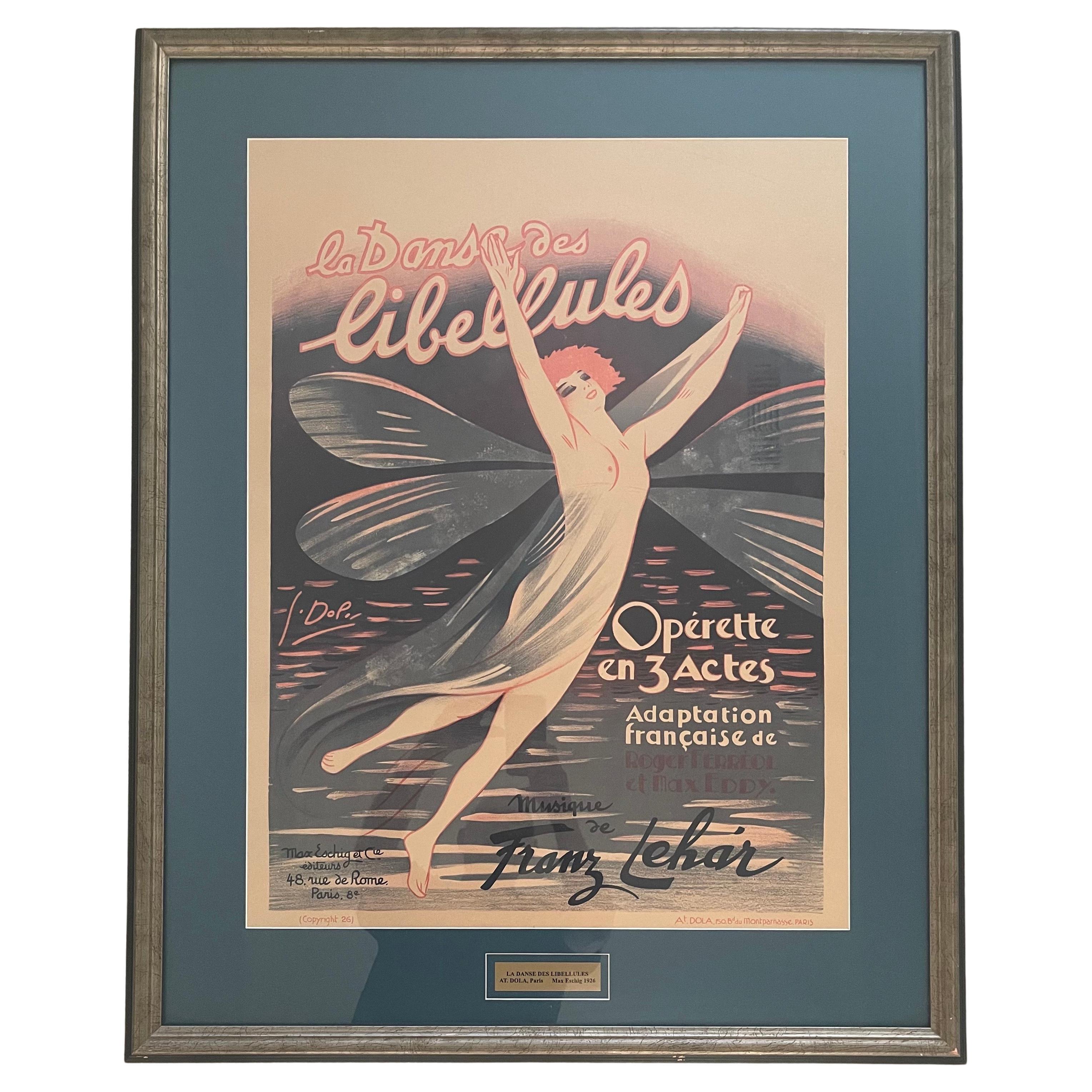 Vintage French Poster, "La Danse Des Libellules" by Georges Dola For Sale