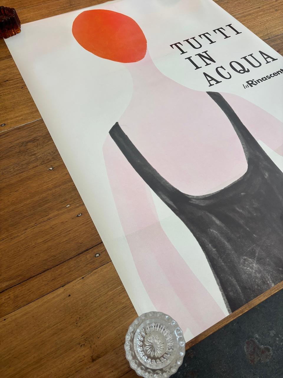 Französisches Vintage Poster, 'Tutti in Acqua' von Lora Lamm im Zustand „Hervorragend“ im Angebot in Melbourne, Victoria