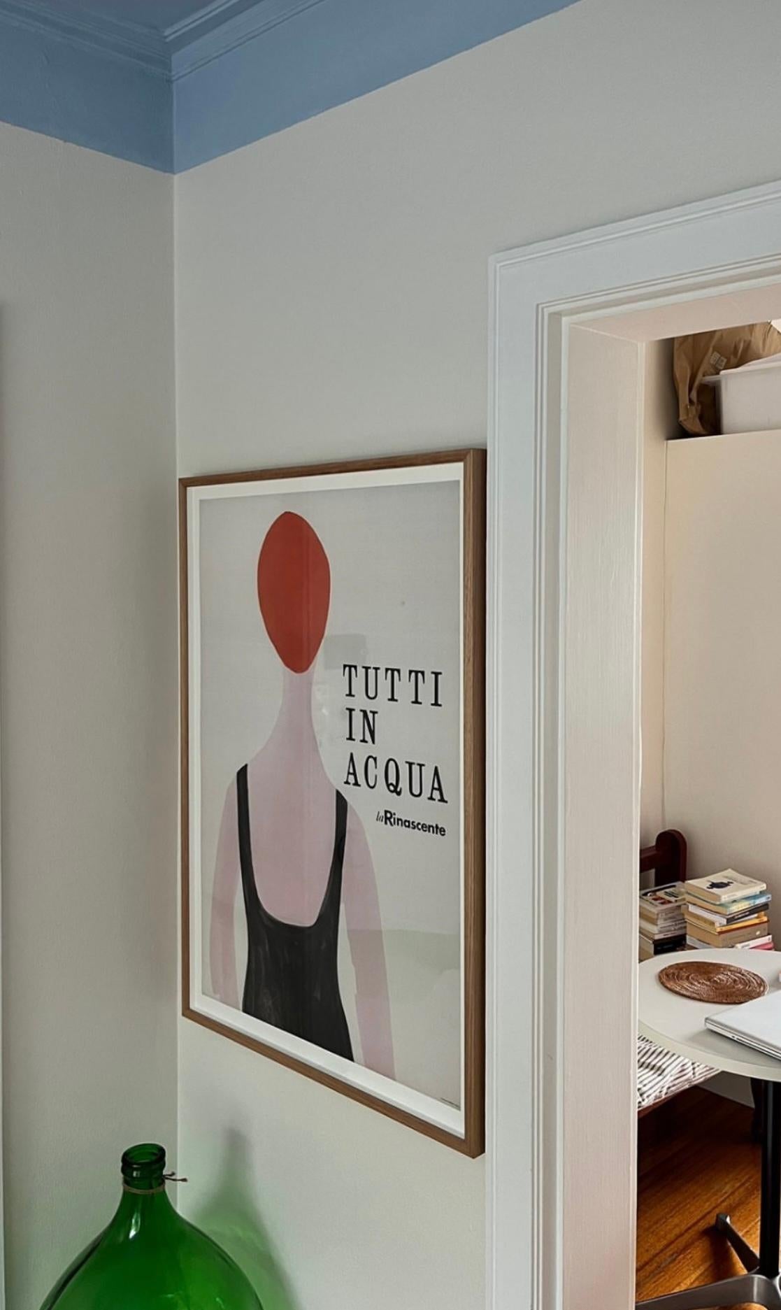 Poster francese d'epoca, 'Tutti in Acqua' di Lora Lamm Italian Swiss Poster Art in vendita 3