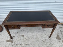 Vintage French Provincial 1970's Sligh Lowry Leather Top Writing Desk