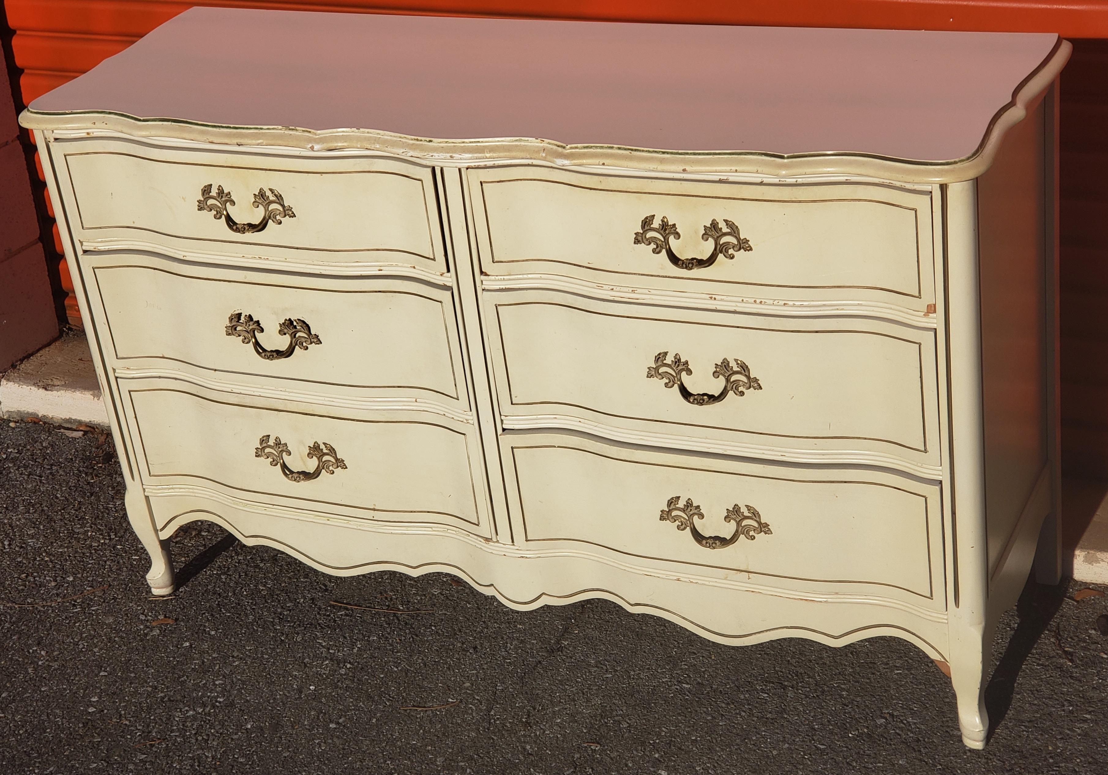 6 drawer french provincial dresser