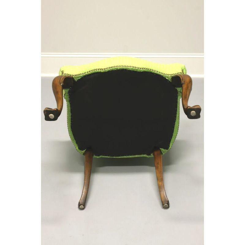 French Provincial Accent Chair in Green Polka Dot 3