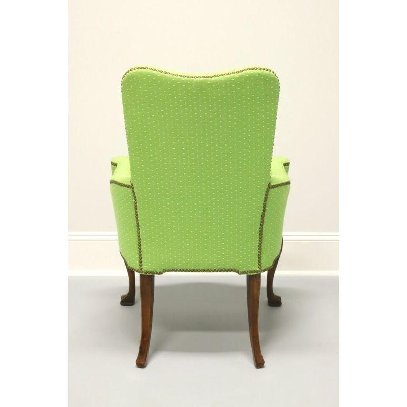 American French Provincial Accent Chair in Green Polka Dot