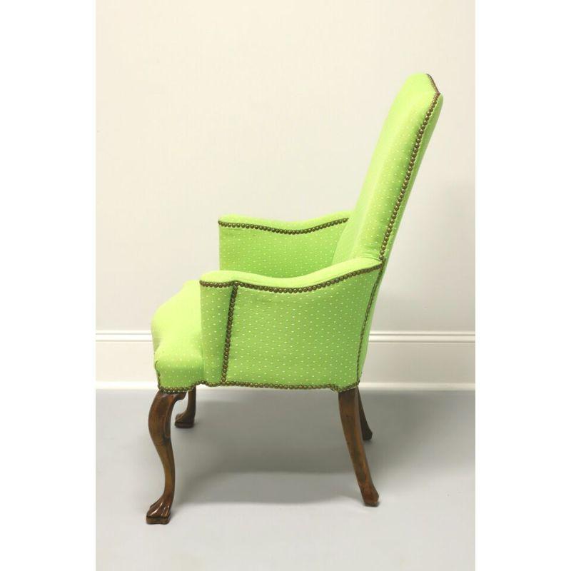 French Provincial Accent Chair in Green Polka Dot In Good Condition In Charlotte, NC