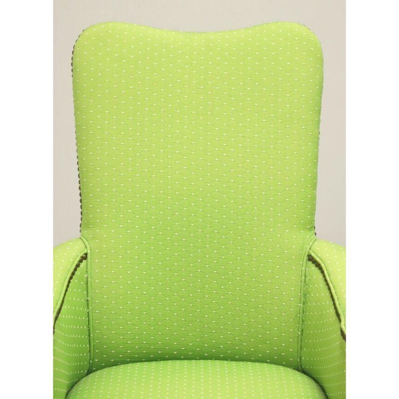 20th Century French Provincial Accent Chair in Green Polka Dot