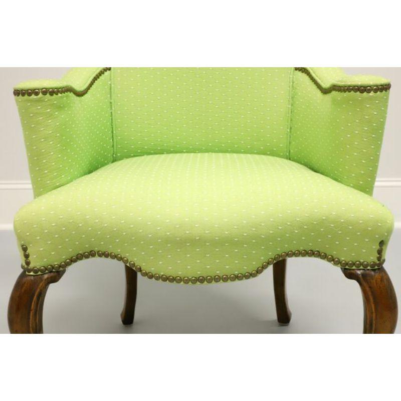 French Provincial Accent Chair in Green Polka Dot 1