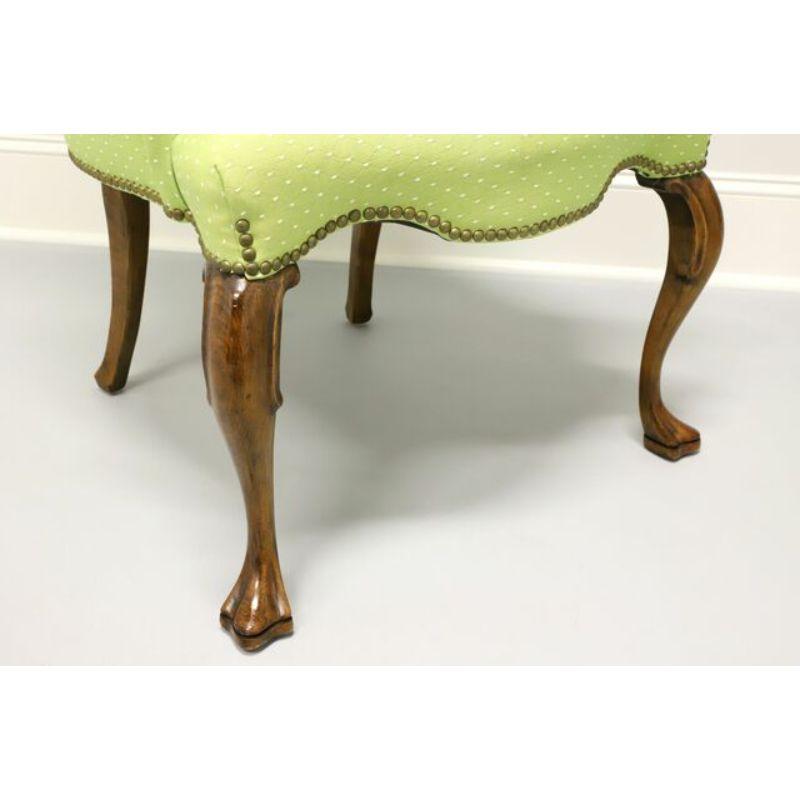 French Provincial Accent Chair in Green Polka Dot 2