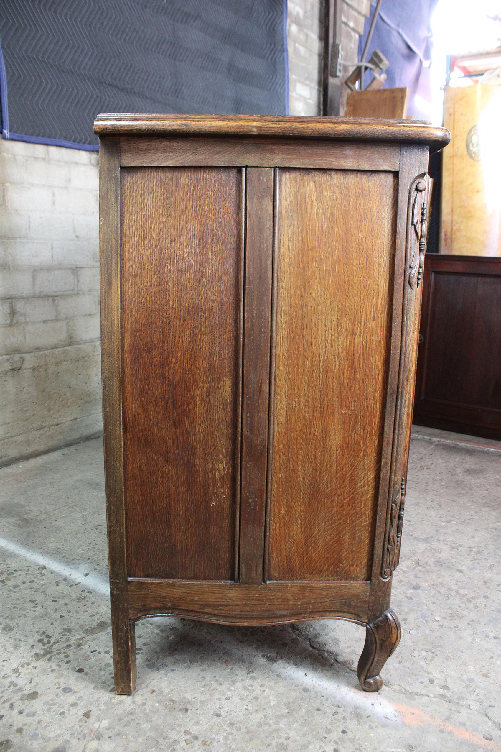 Vintage French Provincial Belgian Oak Buffet Sideboard Credenza Country Server 5