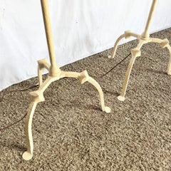 Vintage French Provincial Candlestick Floor Lamps With Three-Legged Base