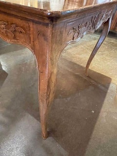 Vintage French Provincial Carved Walnut Games Table