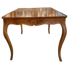 Vintage French Provincial Carved Walnut Games Table