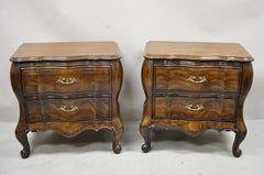 Vintage French Provincial Cherry Bombe Nightstands by White Furniture, a Pair