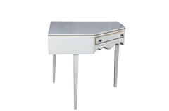 Vintage French Provincial Corner Side Table Library Writing Desk 47"