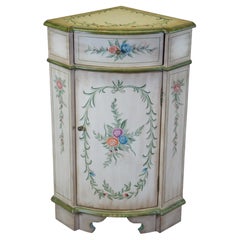 Vintage French Provincial Country Corner Cabinet Pedestal Console Cupboard 34"