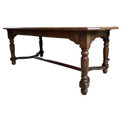 Vintage French Provincial Dining Table Oak Farmhouse Conference Library Table